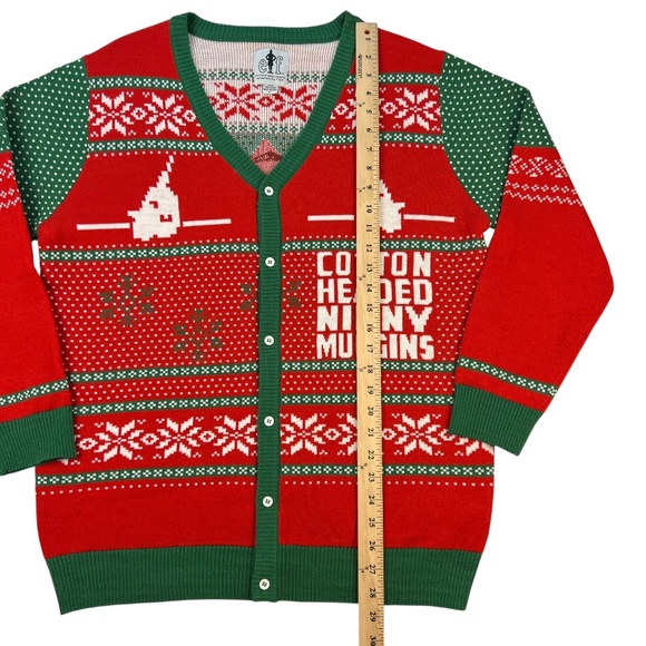 Elf Ugly Christmas Cardigan Sweater Mens XL Buddy The Elf Movie Holiday Party - Picture 8 of 9